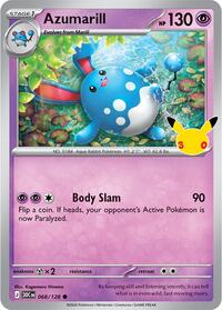 Azumarill 068/128 Common – 30th Celebration Pokémon card