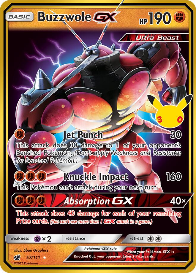 Buzzwole GX Classic Collection 013 30th Celebration Pokémon card