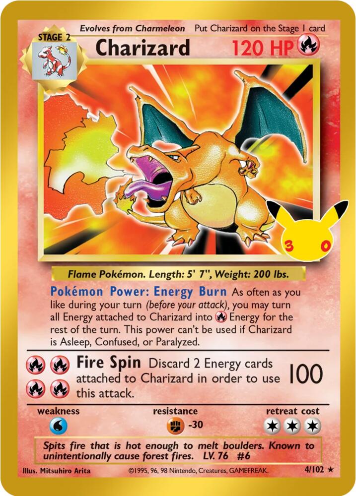 Charizard Classic Collection 001 30th Celebration Pokémon card