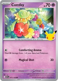 Comfey 077/128 Common – 30th Celebration Pokémon card