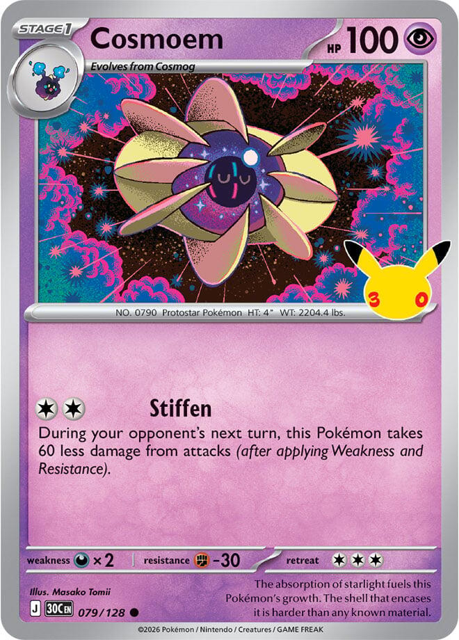 Cosmoem 079/128 30th Celebration Pokémon card