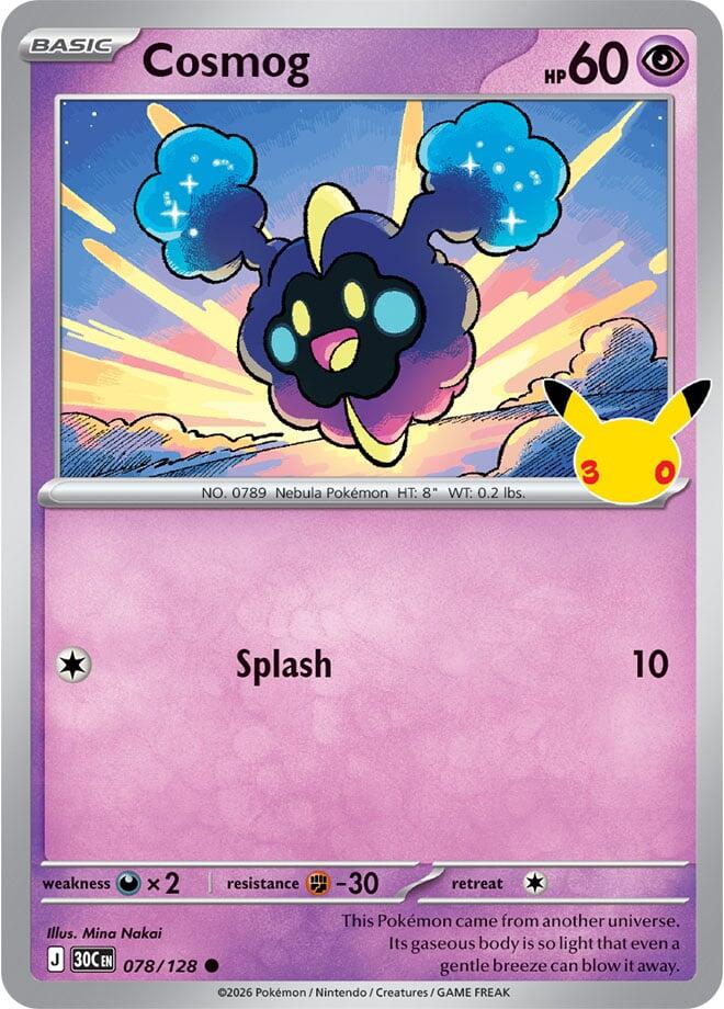 Cosmog 078/128 30th Celebration Pokémon card