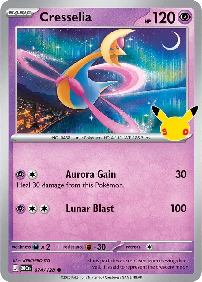 Cresselia 074/128 30th Celebration Pokémon card