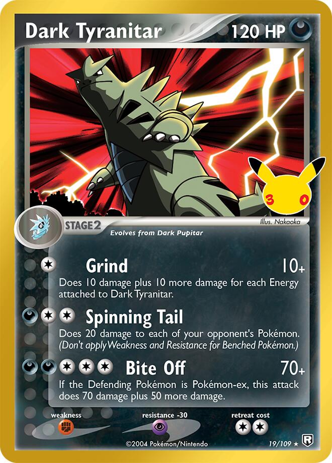 Dark Tyranitar Classic Collection 006 30th Celebration Pokémon card