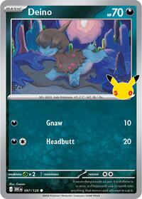 Deino 097/128 Common – 30th Celebration Pokémon card