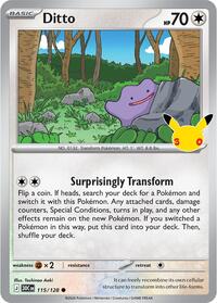 Ditto 115/128 Common – 30th Celebration Pokémon card