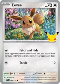 Eevee 116/128 Common – 30th Celebration Pokémon card