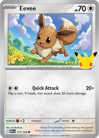 Eevee 117/128 Common – 30th Celebration Pokémon card