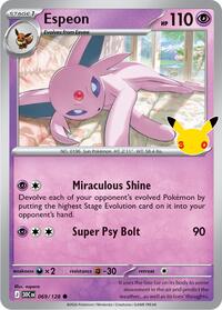 Espeon 069/128 Common – 30th Celebration Pokémon card