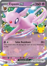 Espeon ex 070/128 Double Rare – 30th Celebration Pokémon card