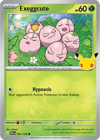 Exeggcute 001/128 Common – 30th Celebration Pokémon card