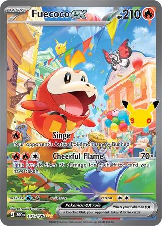 Fuecoco ex 147/128 30th Celebration Pokémon card