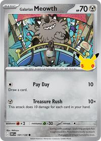 Galarian Meowth 101/128 Common – 30th Celebration Pokémon card