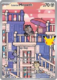Galarian Meowth 141/128 Illustration Rare – 30th Celebration Pokémon card