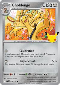 Gholdengo 108/128 Common – 30th Celebration Pokémon card