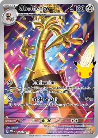 Gholdengo 142/128 30th Celebration Pokémon card