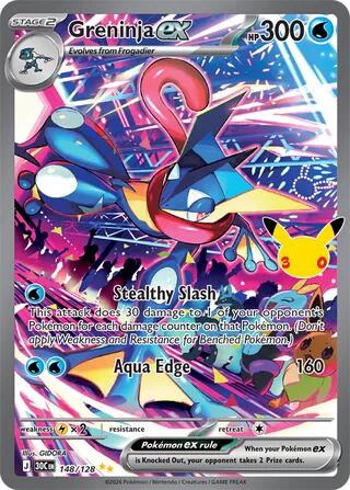 Greninja ex 148/128 30th Celebration Pokémon card
