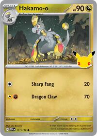 Hakamo-o 111/128 Common – 30th Celebration Pokémon card