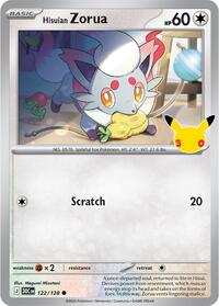 Hisuian Zorua 122/128 Common – 30th Celebration Pokémon card
