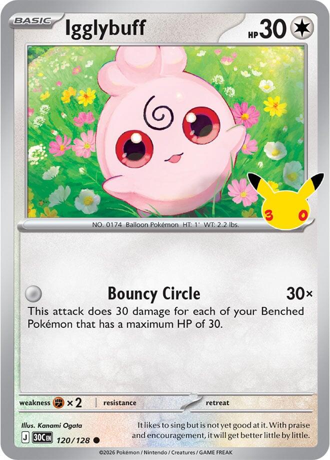 Igglybuff 120/128 30th Celebration Pokémon card