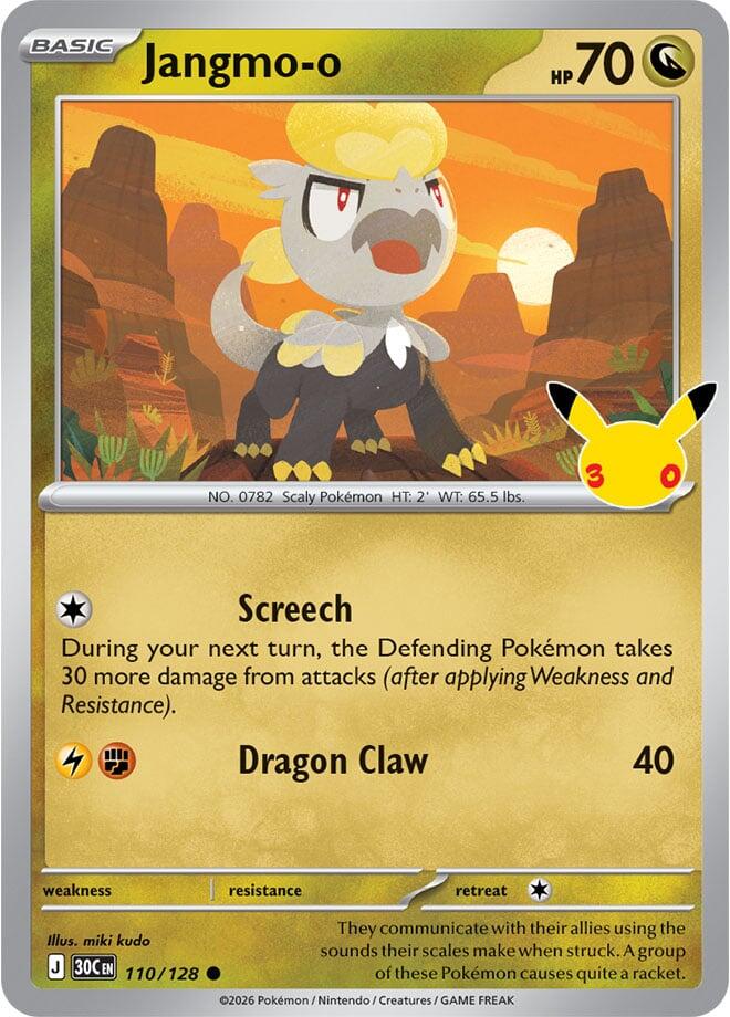 Jangmo-o 110/128 30th Celebration Pokémon card