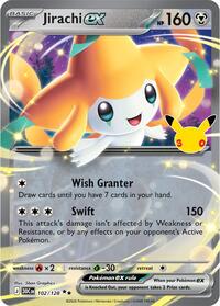 Jirachi ex 102/128 Double Rare – 30th Celebration Pokémon card