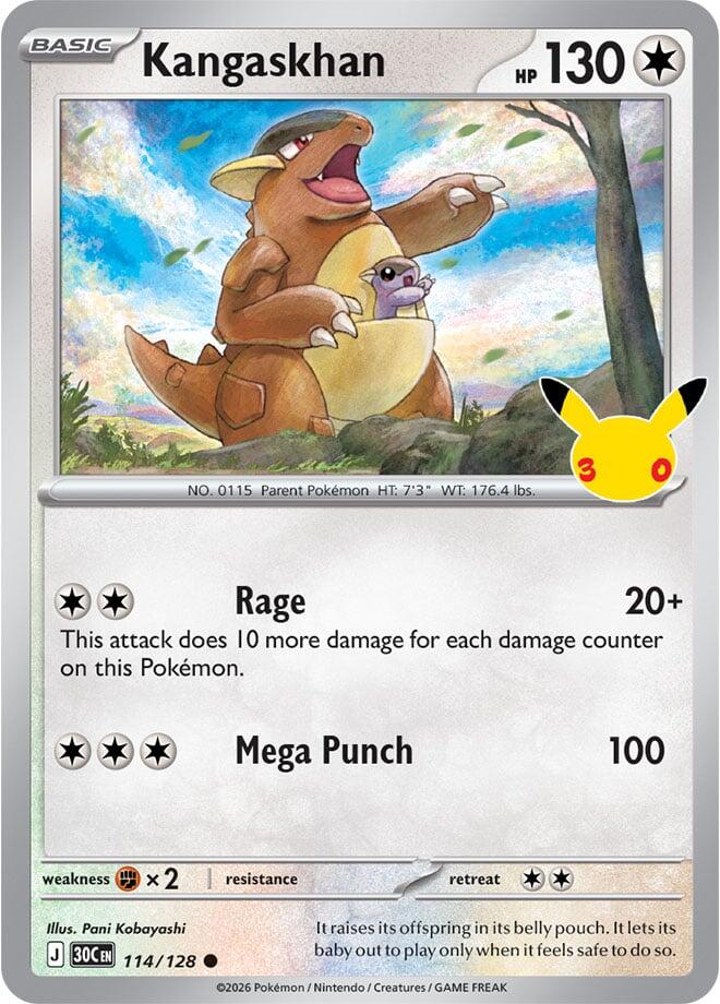 Kangaskhan 114/128 30th Celebration Pokémon card