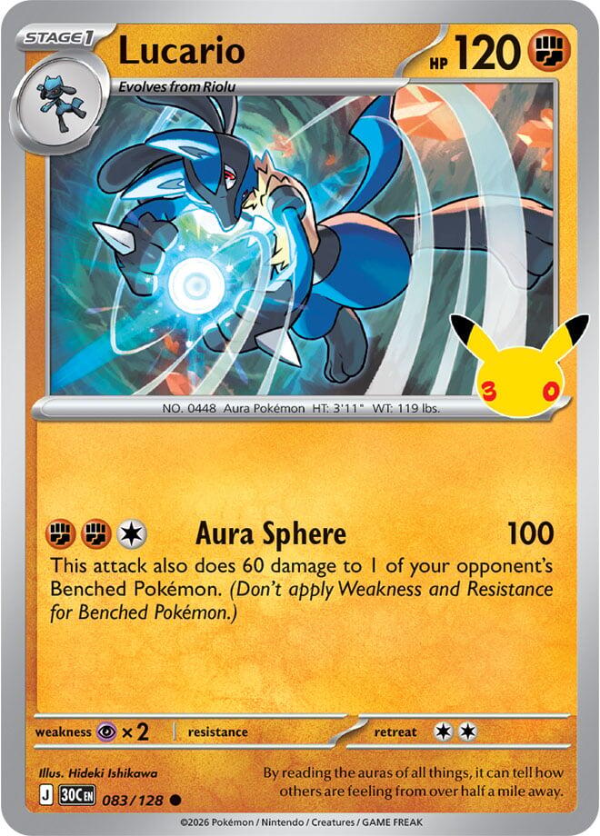 Lucario 083/128 30th Celebration Pokémon card