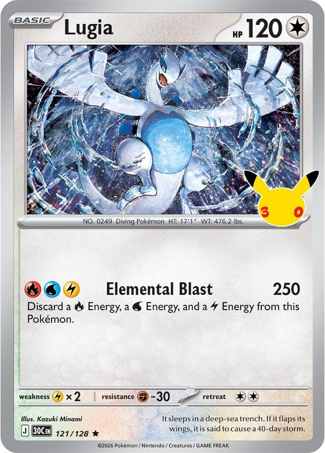 Lugia 121/128 30th Celebration Pokémon card