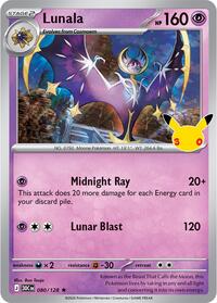 Lunala 080/128 Rare – 30th Celebration Pokémon card