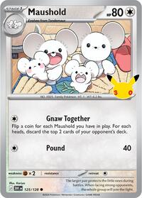 Maushold 125/128 Common – 30th Celebration Pokémon card