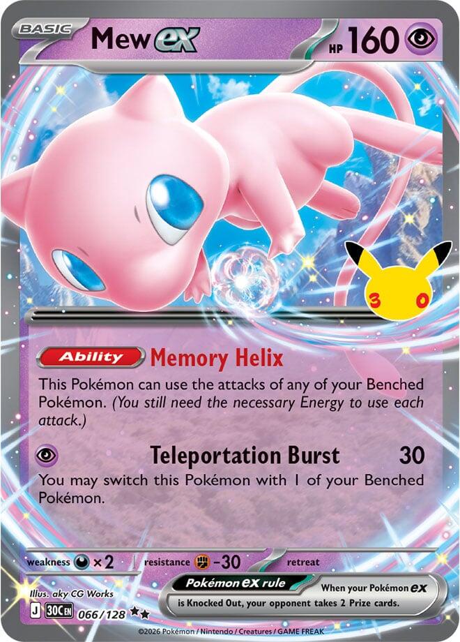 Mew ex 066/128 30th Celebration Pokémon card