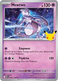 Mewtwo 063/128 Rare – 30th Celebration Pokémon card