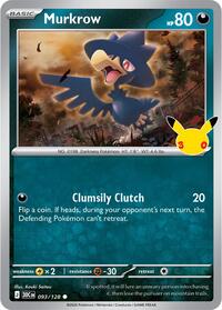 Murkrow 093/128 Common – 30th Celebration Pokémon card