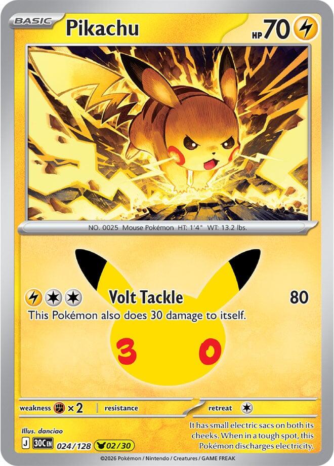 Pikachu 024/128 30th Celebration Pokémon card