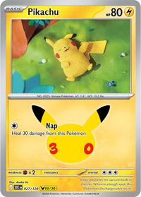 Pikachu 027/128 Pikachu Rare – 30th Celebration Pokémon card