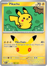 Pikachu 034/128 Pikachu Rare – 30th Celebration Pokémon card
