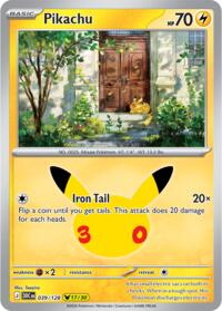 Pikachu 039/128 Pikachu Rare – 30th Celebration Pokémon card