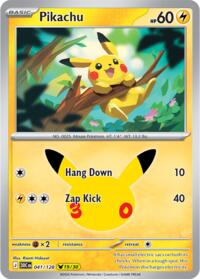 Pikachu 041/128 Pikachu Rare – 30th Celebration Pokémon card