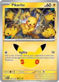 Pikachu 044/128 Pikachu Rare – 30th Celebration Pokémon card