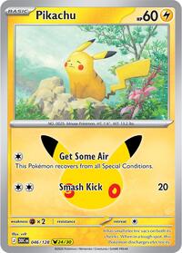 Pikachu 046/128 Pikachu Rare – 30th Celebration Pokémon card