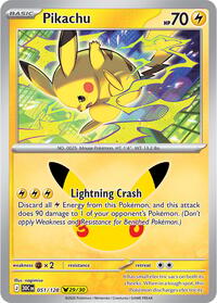 Pikachu 051/128 Pikachu Rare – 30th Celebration Pokémon card