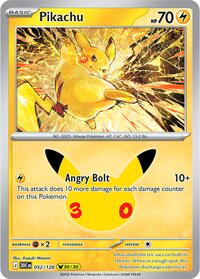 Pikachu 052/128 Pikachu Rare – 30th Celebration Pokémon card