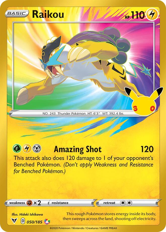 Raikou Classic Collection 012 30th Celebration Pokémon card
