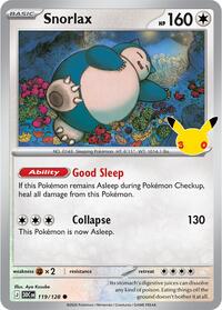 Snorlax 119/128 Common – 30th Celebration Pokémon card
