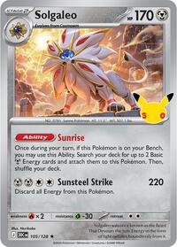 Solgaleo 105/128 Rare – 30th Celebration Pokémon card