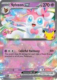 Sylveon ex 071/128 Double Rare – 30th Celebration Pokémon card
