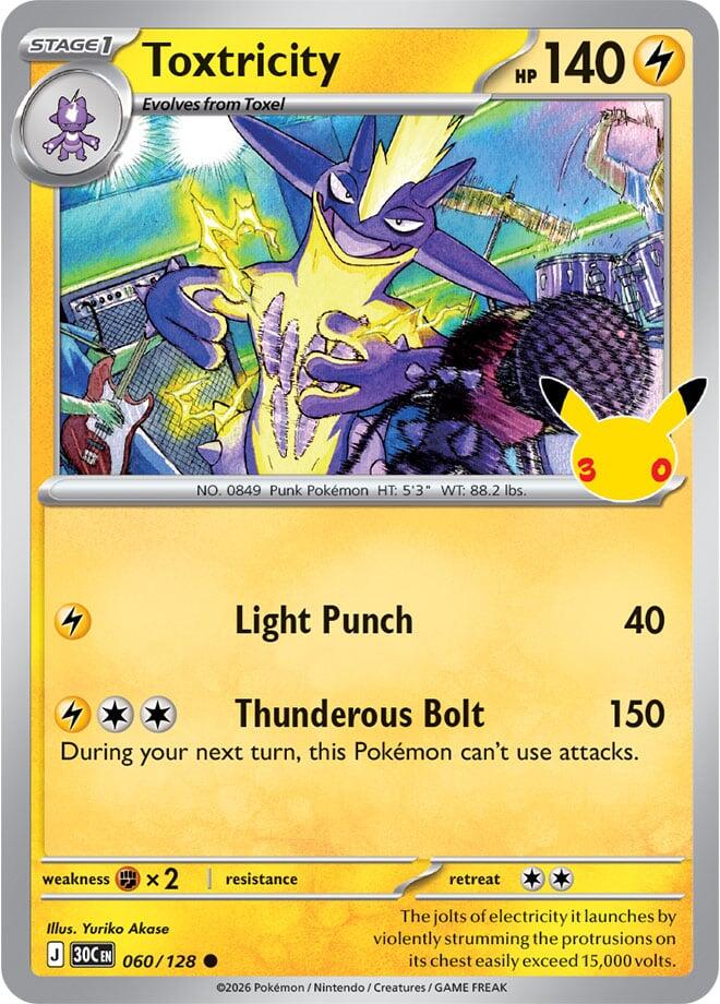 Toxtricity 060/128 30th Celebration Pokémon card