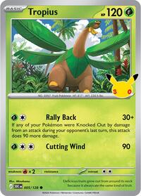Tropius 005/128 Common – 30th Celebration Pokémon card