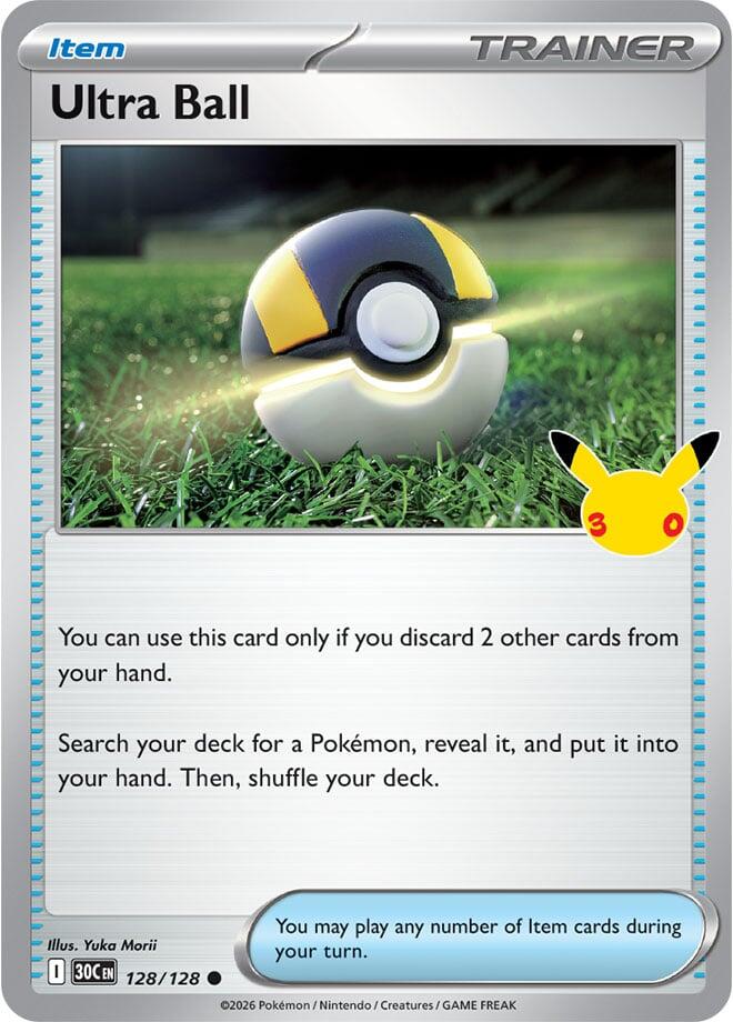 Ultra Ball 128/128 30th Celebration Pokémon card